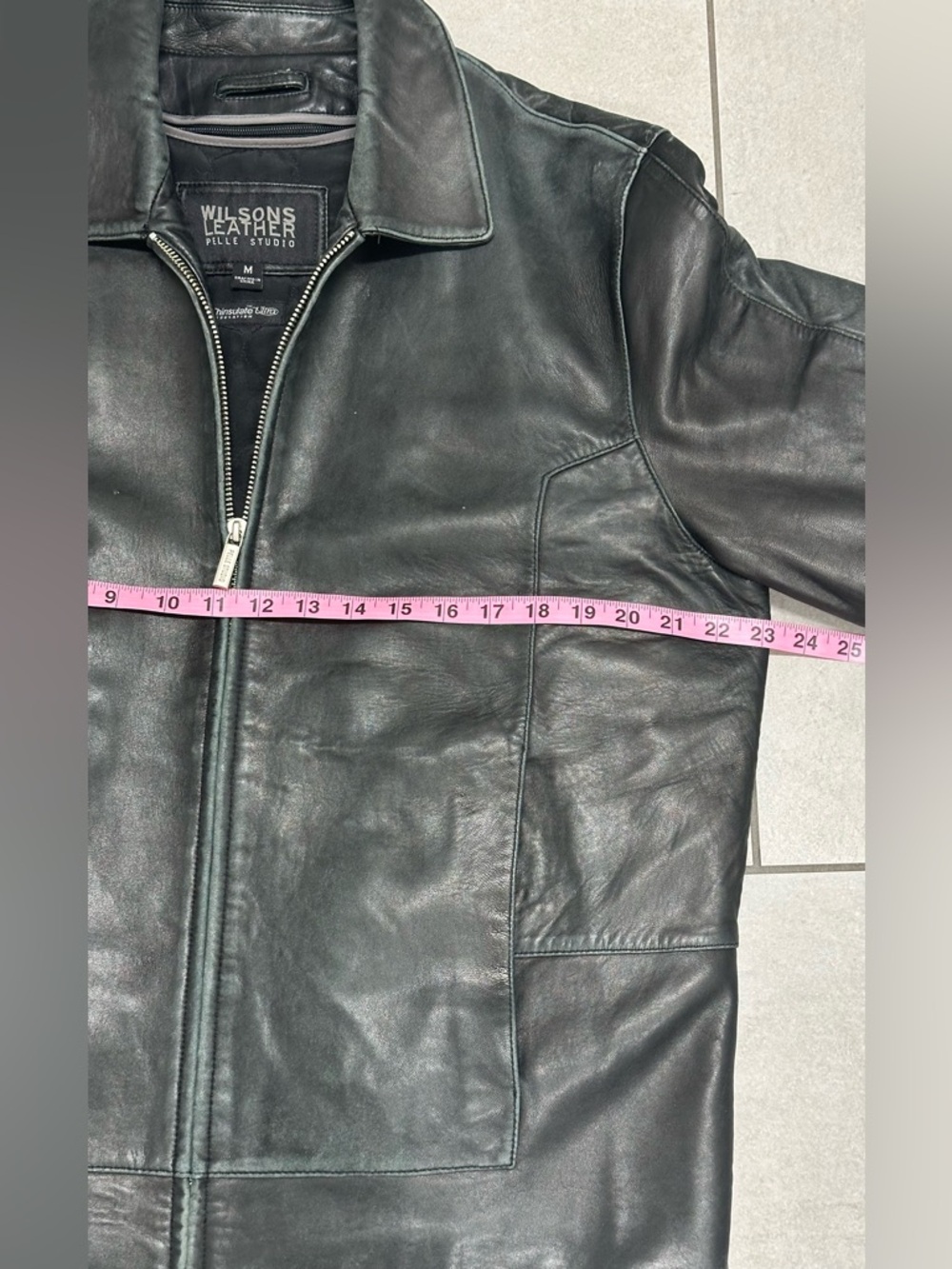 VTG Men’s Black WILSONS LEATHER JACKET Medium Pelle Studio Removable Lining - Picture 12 of 12
